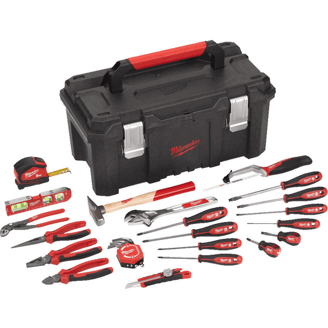Milwaukee 4932498392 30 Piece Hand Tool Starter Set In Toolbox