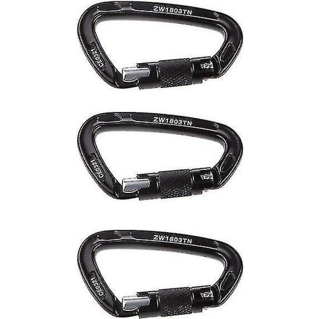 3 Pcs 24kn Aluminum Self-locking Carabiner D-ring Keychain Survival Safety Equipment For Outdoor Camping Gear Climbing Acces