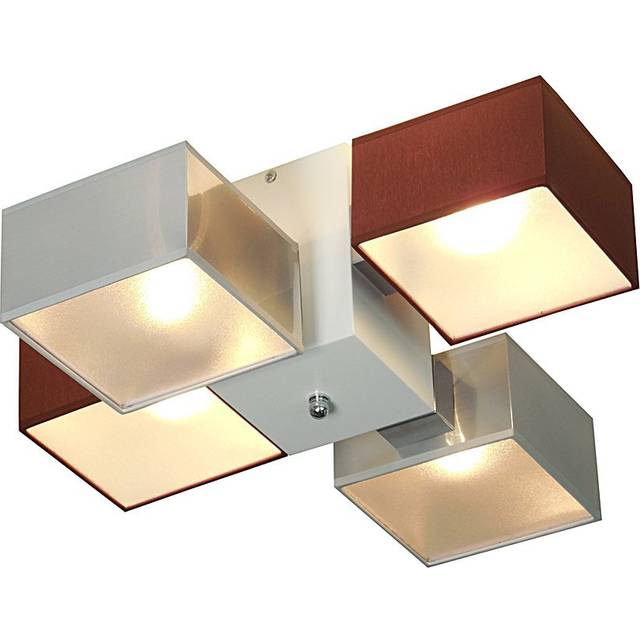 Miranda 4 light Semi Flush Mount - Light brown (18cm H X 42cm W X 42cm D)