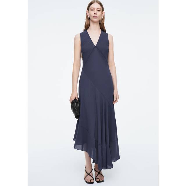 Floaty Asymmetric Midi Dress - Navy - 42