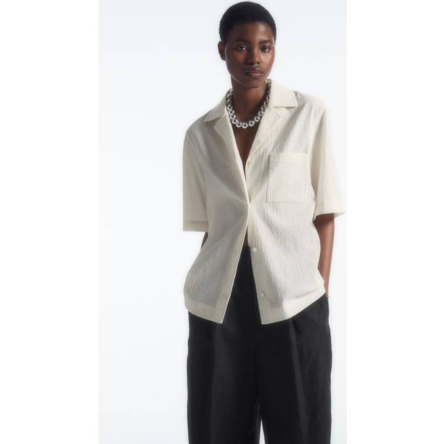 Regular Seersucker Shirt - White - 42