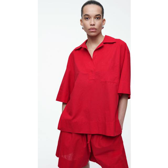 Short-Sleeved Resort Shirt in Red - 36
