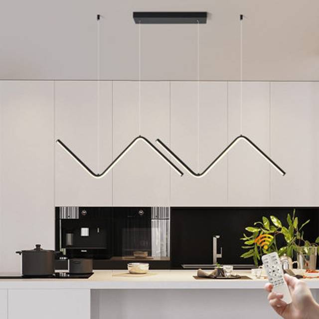 Dimmable Led 120 Linear Wave Pendant Light black - Black - One Size