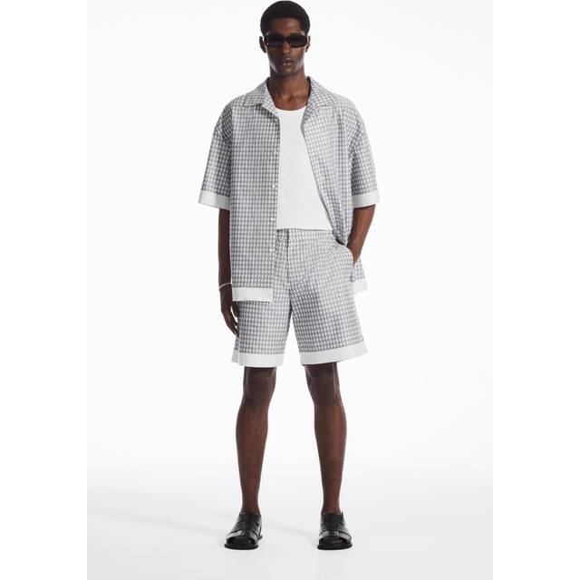 Printed Elasticated Shorts - White - 44