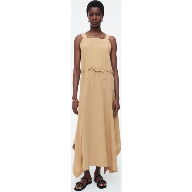 Asymmetric Parachute Maxi Dress - Beige - 44