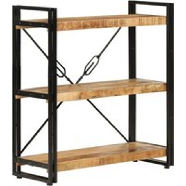 3-Tier Bookcase,Book Cabinet 77x30x80 cm Solid Wood Reclaimed and Iron VSVS722420