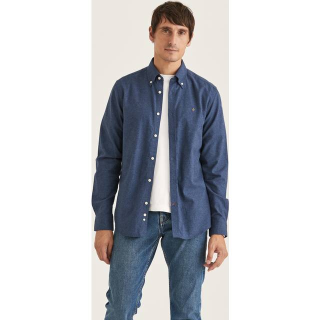 MORRIS Watts Flannel Shirt-Slim Fit |Marinblå |S