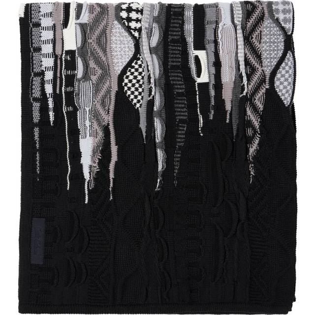 Carlo Colucci, Accessoarer, Herr, ONE Size, Multifärgad Stickad Halsduk för Kallt Väder - black (ONE SIZE)
