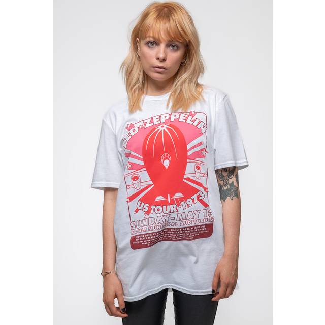 Led Zeppelin 'Mobile Municipal' (White) T-Shirt