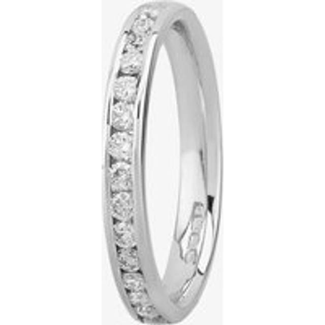 9ct White Gold 0.33ct Diamond Half-Eternity Ring (O) 8991/9W/DQ10/33PT O - Silver
