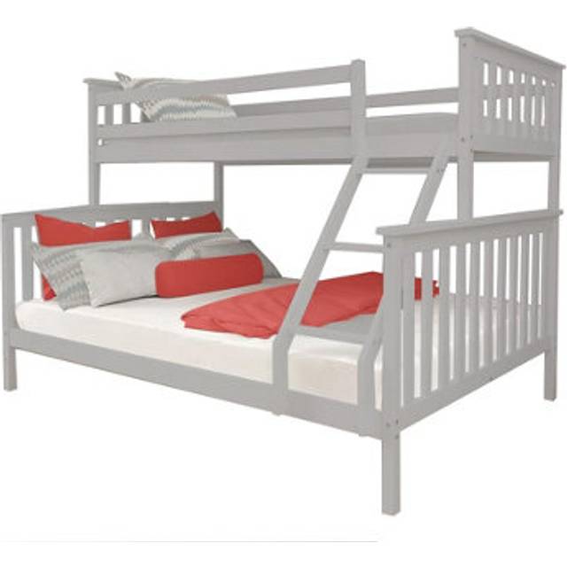 (Grey) Triple Sleeper Bunk Bed Wooden Large (double and single) Can be set up as single bed and double bed