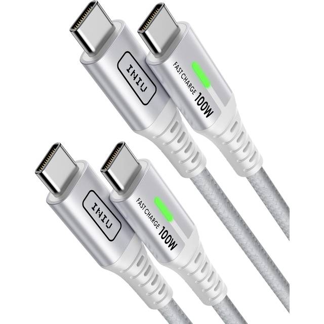 INIU USB C-kabel, [2m+2 m] 100 W 5A PD QC4 usb c till usb c snabbladdningskabel, flätad nylon typ C-dataladdare för MacBook iPad Pro Air iPhone 15, Samsung Galaxy S21, S23, S24, Huawei Plus.