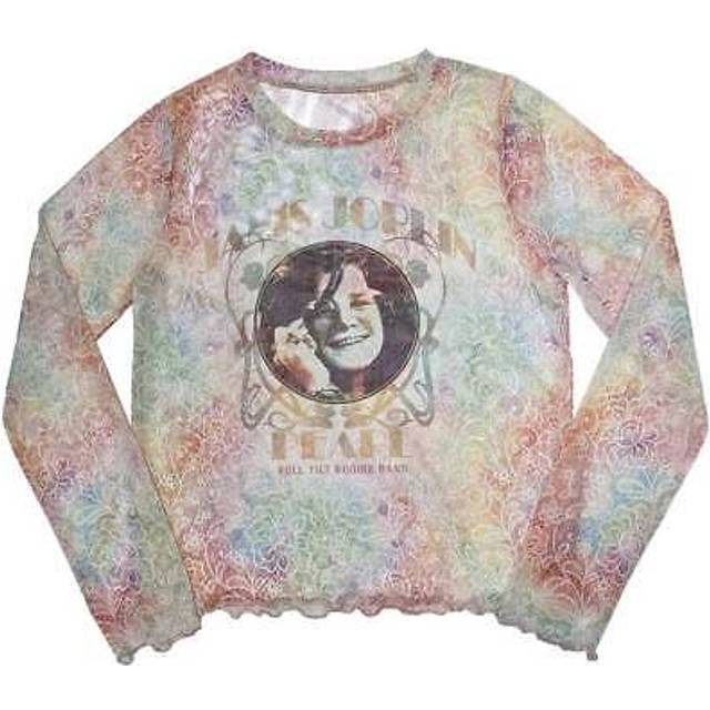 Ladies Janis Joplin Pearl Mesh Crop Top Official Tee T-shirt Womens