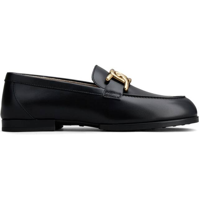 Tod's - chain-embellished leather loafers - women - Leather/Leather/Leather - 40 - Black