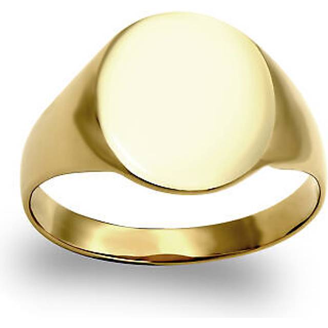 (L) Jewelco London Men's Solid 9ct Yellow Gold Oval Signet Ring