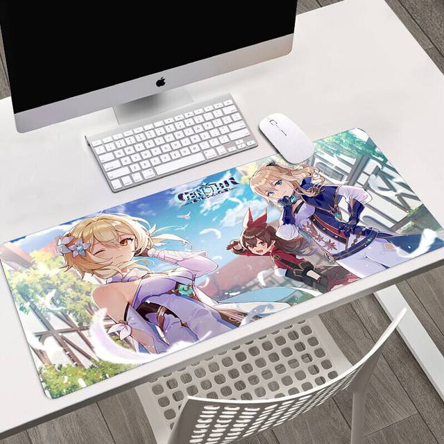 (a-LMP-006 size 900x400x3mm) Hot Game Genshin Impact Art HD Printing Mouse Pad Gamer Accessory Hot Large Desk Pads Computer Lock Edge Keyboard Non-sli