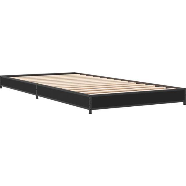 vidaXL Bed Frame without Mattress Black 75x190 cm Small Single