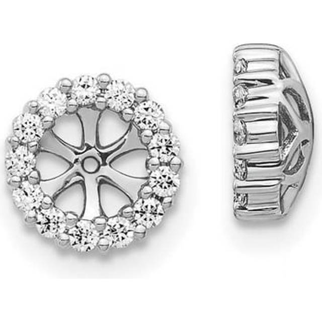 14K White Gold Diamond Earrings Jackets