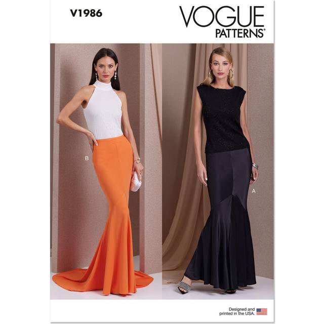 Vogue Misses' Slim Fitting Bias Skirt Sewing Pattern, V1986