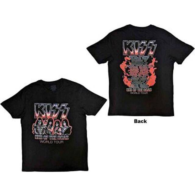 Kiss unisex t-shirt: end of the road tour red (back print) (medium)