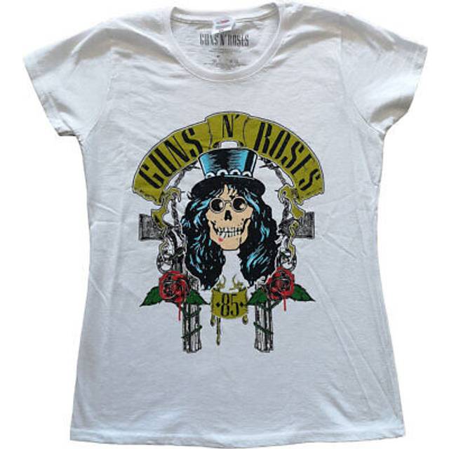(M, White) Guns N Roses Slash 85 Skinny Fit T Shirt