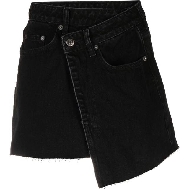 Ksubi - asymmetric denim mini skirt - women - Cotton - 27 - Black