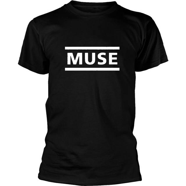 (M, Black) Muse White Band Logo T Shirt