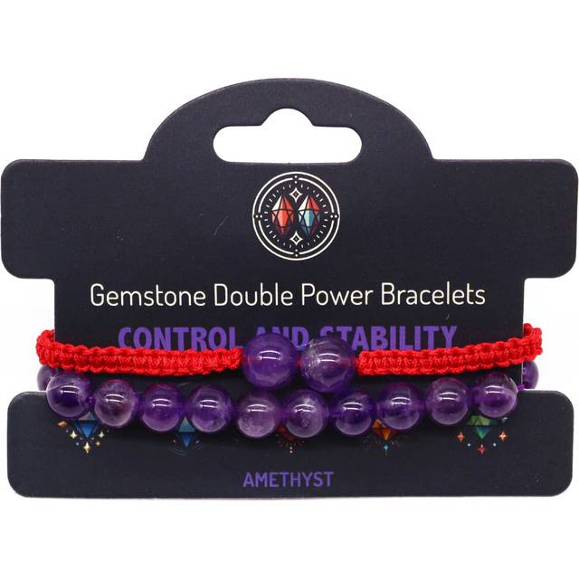 Gemstone Double Power Bracelets- Amethyst