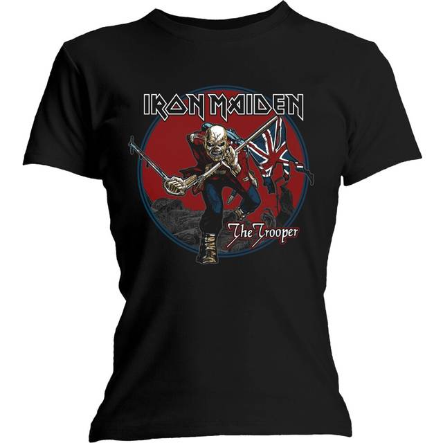 (L, Black) Iron Maiden Womens/Ladies Trooper Red Sky T-Shirt