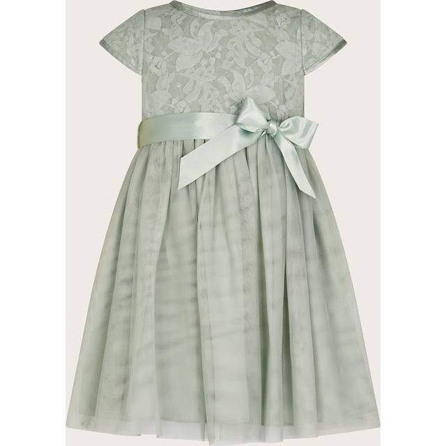 Monsoon Baby Lace Midi Party Dress, Sage