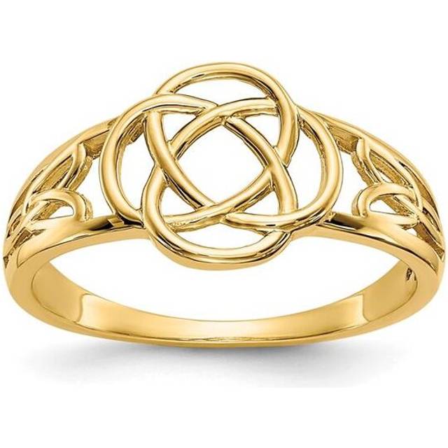 Quality Gold D1870 14K Yellow Gold Polished Ladies Celtic Knot Ring - Size 6