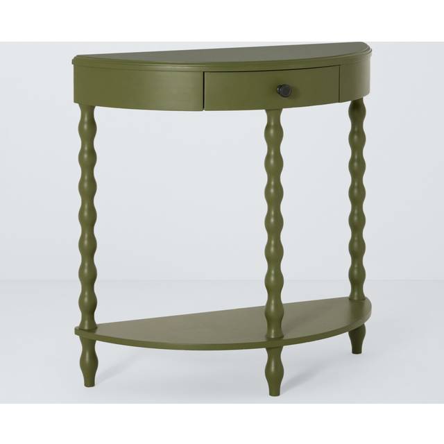 John Lewis Bobbin Half Moon Console Table, Olive