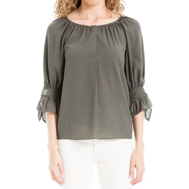 Max Studio Tie Elbow-Sleeve Blouse