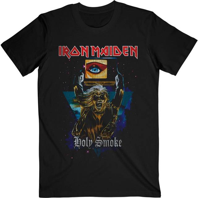 (M, Black) Iron Maiden Unisex Adult Holy Smoke Space Triangle T-Shirt