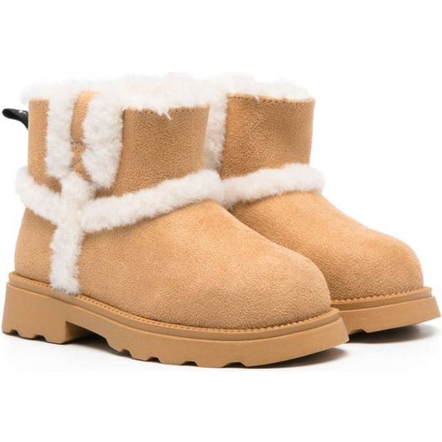 Monnalisa - shearling-trim suede boots - kids - Polyester/Polyester/Rubber - 35 - Neutrals