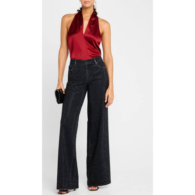Trish Low-Rise Embellished Baggy Jeans - MAYA CHARCOAL BLACK/