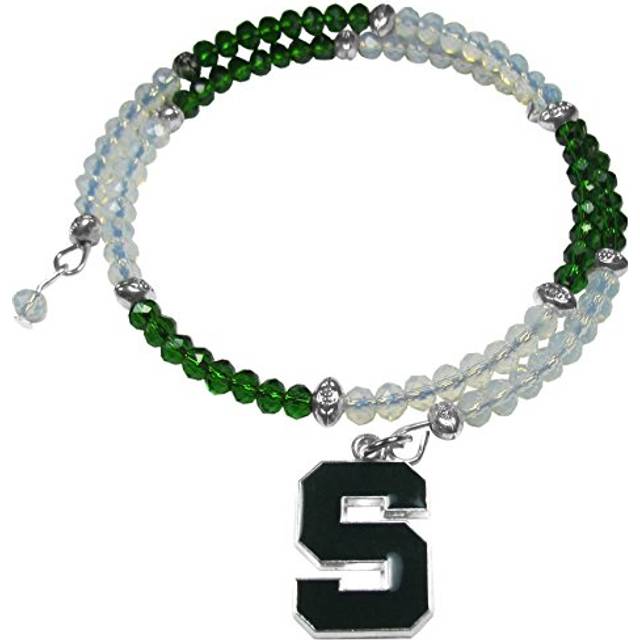 Siskiyou CSWB41 Female NCAA Michigan State Spartans Crystal Memory Wire Bracelet - One Size