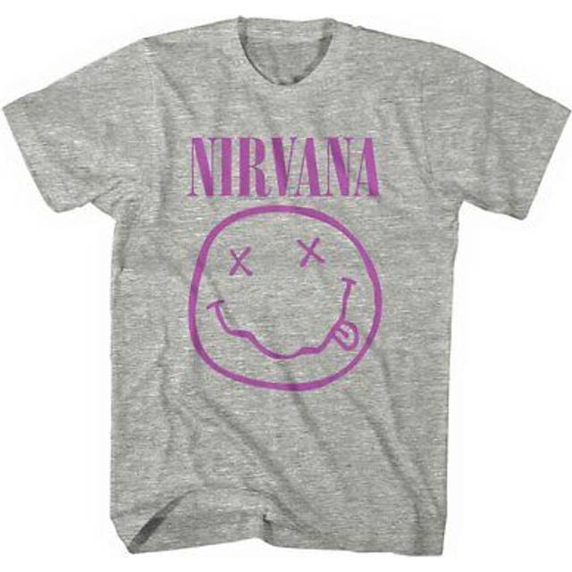 (XXL, Grey) Nirvana Purple Grunge Smile T Shirt
