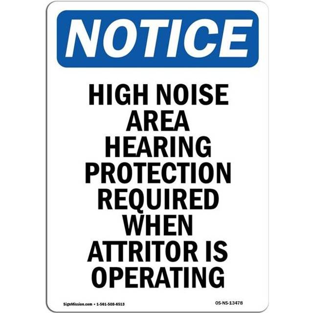 SignMission OS-NS-A-1014-V-13478 10 x 14 in. OSHA Notice Sign - High Noise Area Hearing Protection