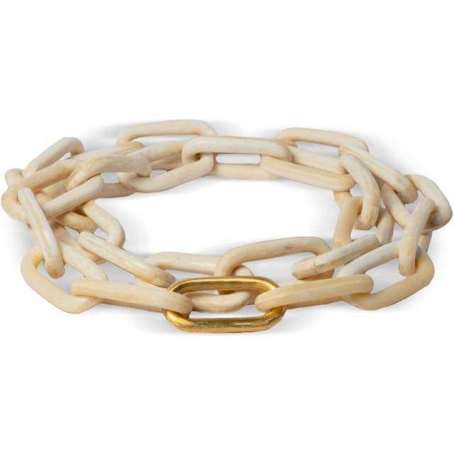 Parts of Four - chain necklace - unisex - 18kt Gold Plated Brass/Buffalo Bone - One Size - Neutrals