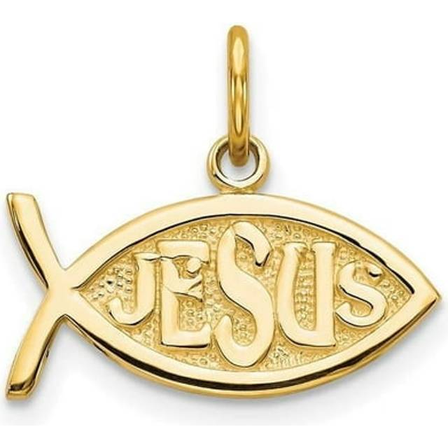 10K Yellow Gold Jesus Fish Charm