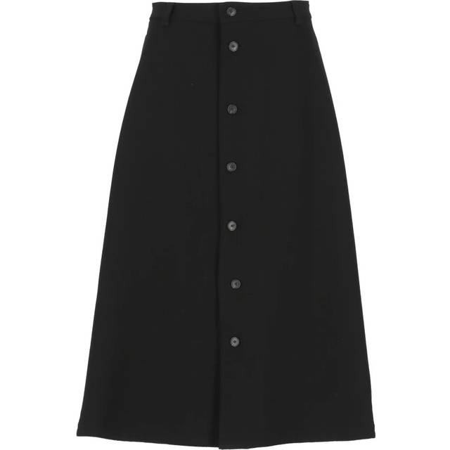 Ralph Lauren, Kjol, Dam, XS, Svart ullkjol med knappar och fickor