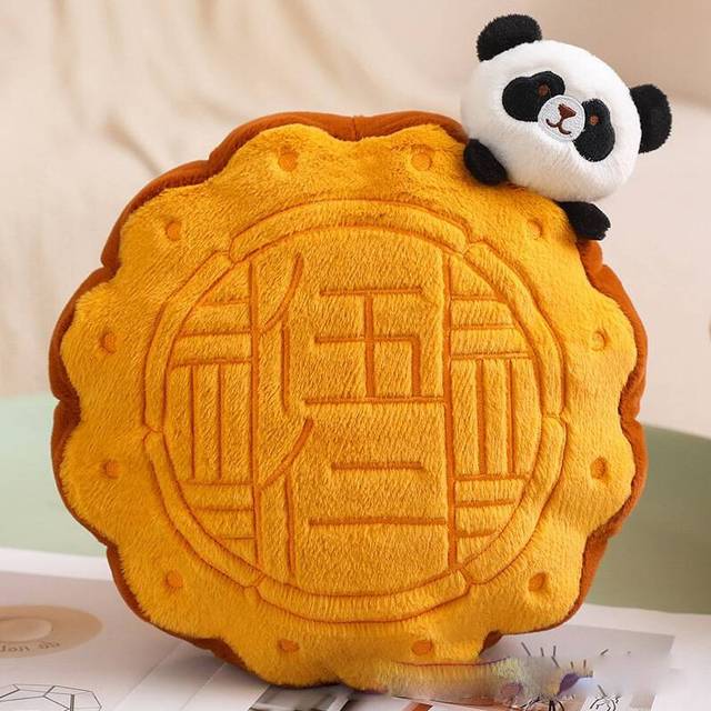 (Panda, 40cm/15.75in) Mooncake Plush Toy Cute Cartoon Animal Children Holiday Gift Throw Pillow Doll