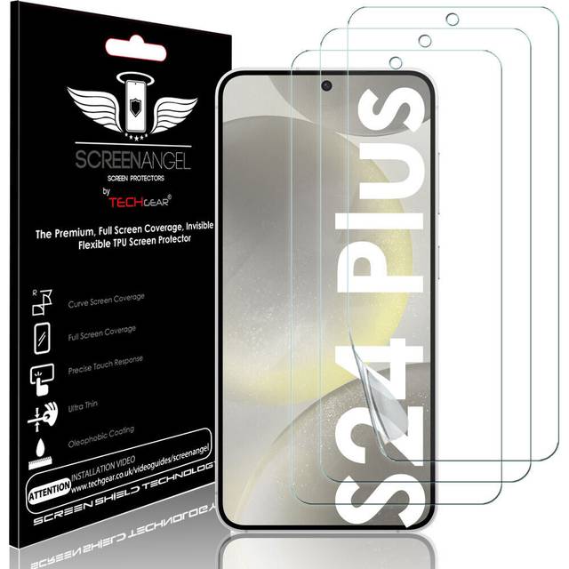 [3 Pack] Case Friendly Screen Protector [Bubble Free] [FULL Screen Coverage] HD Clear Flexible TPU Film For Samsung Galaxy S24 Plus