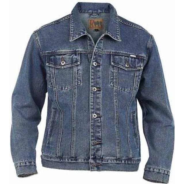 Duke western style trucker denim jacket in stonewash blue chest size small to xl