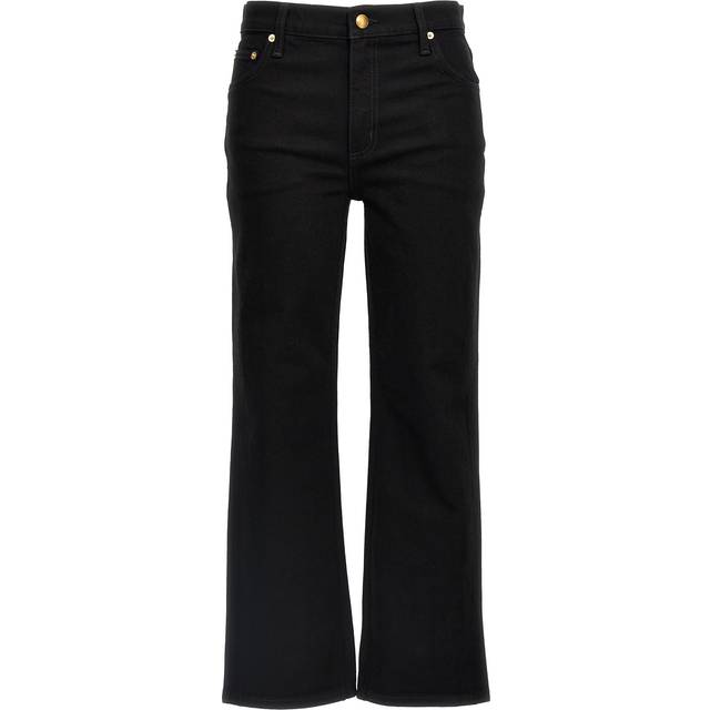 Black Denim Cropped Trousers
