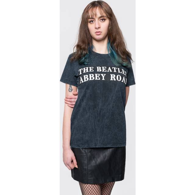 The beatles t shirt abbey road sign band logo official dip dye black unisex xxl