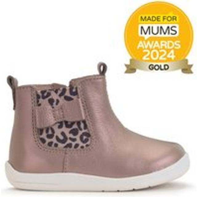 Start-rite Wonderland Toddler Patent Leopard Bow Chelsea Boot, Pink, Size 7.5 Younger
