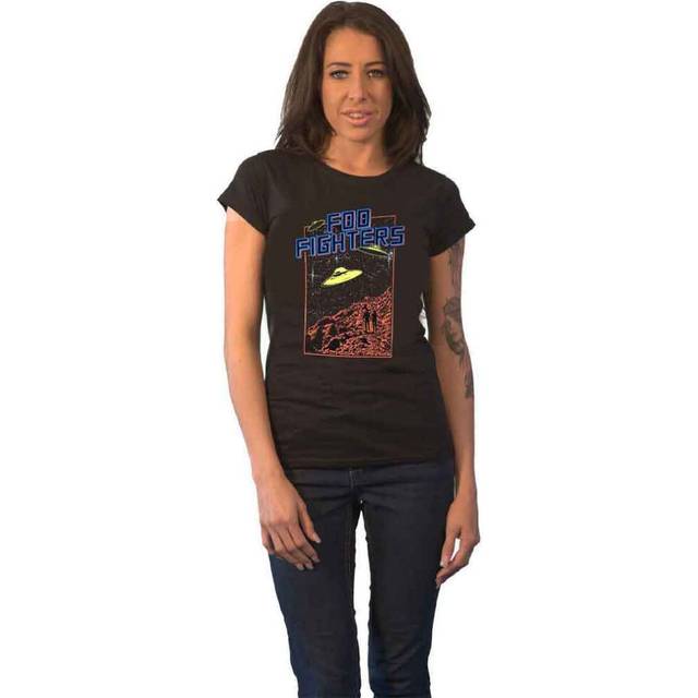 Foo fighters t shirt ufo 2015 european tour official womens skinny fit black
