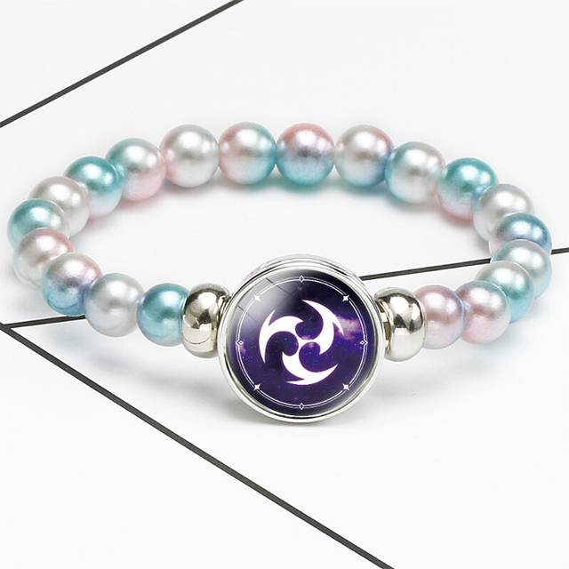 (25903604) Genshin Impact Colorful Elastic String Bead Bracelet Adventure Game Mixed Material
